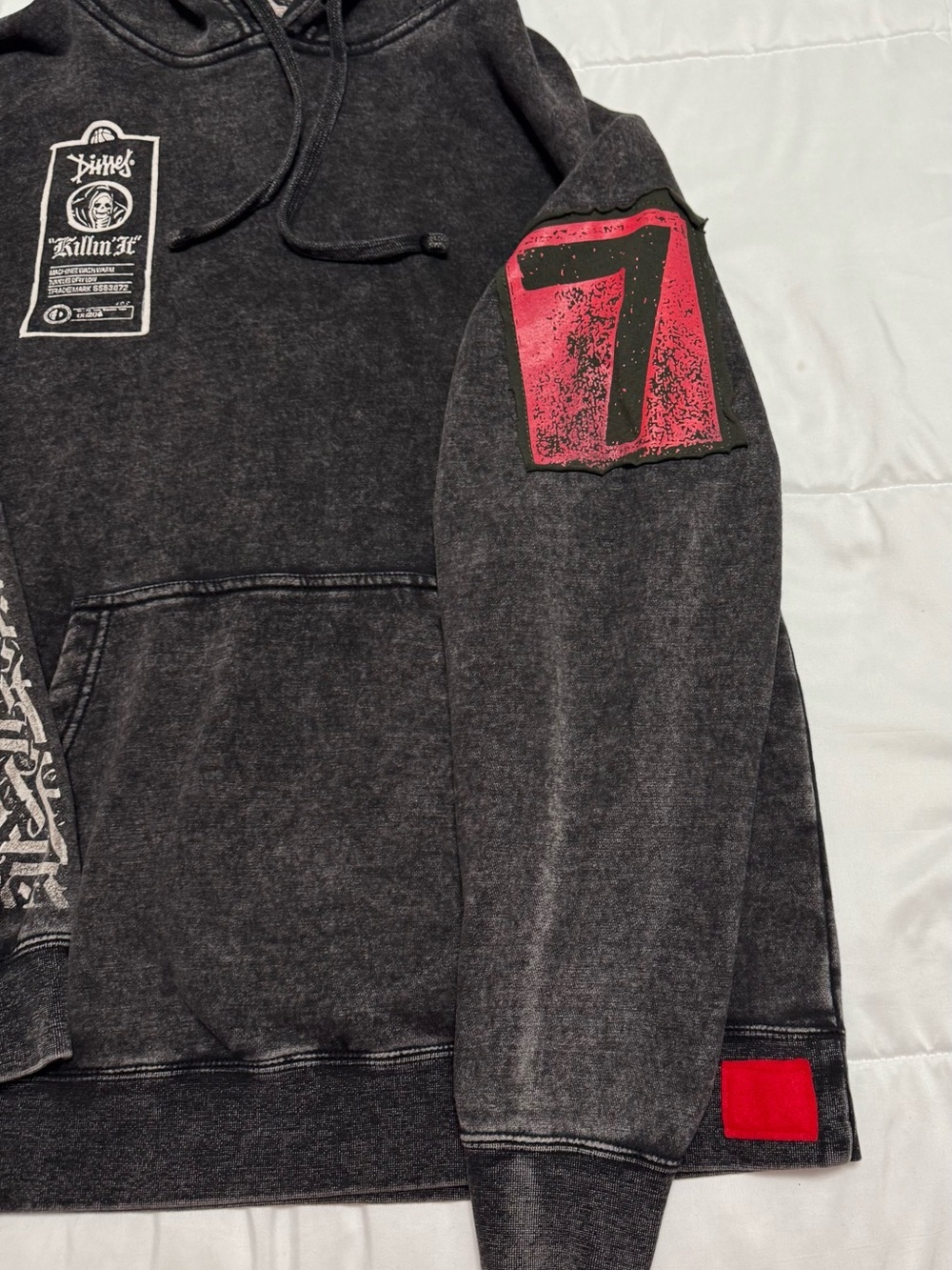Dime “Killing it”Men's Dark Gray Hooded Sweatshirt - Picture 5 of 8
